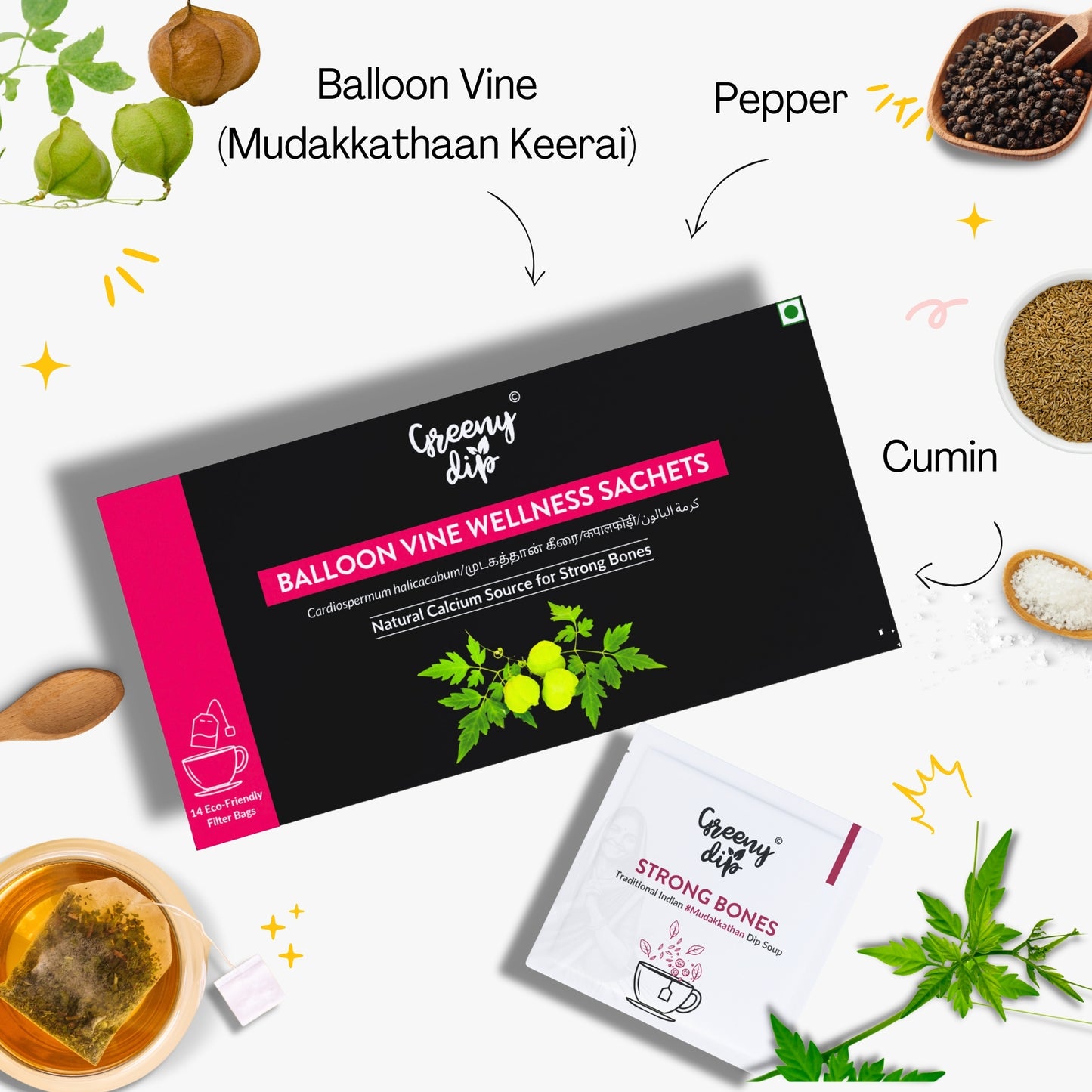 Balloon Vine Wellness Sachets (14-Day Pack)