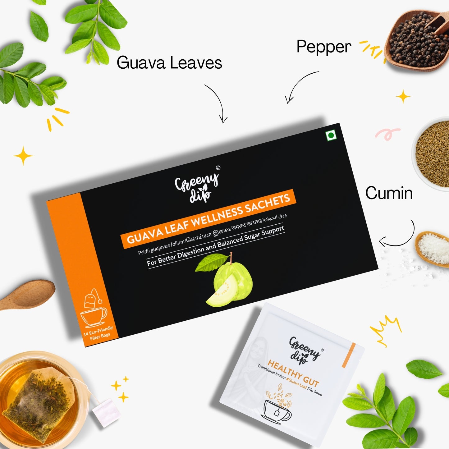 Guava Leaf Wellness Sachets (14-Day Pack)