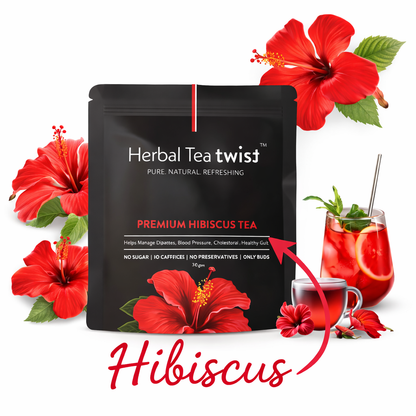 Premium Hibiscus Tea (Whole Buds, 60 Servings)