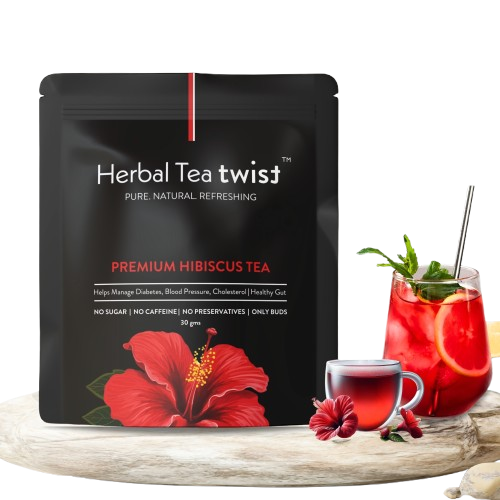 Premium Hibiscus Tea (Whole Buds, 60 Servings)