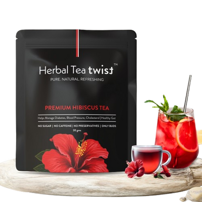 Premium Hibiscus Tea (Whole Buds, 60 Servings)